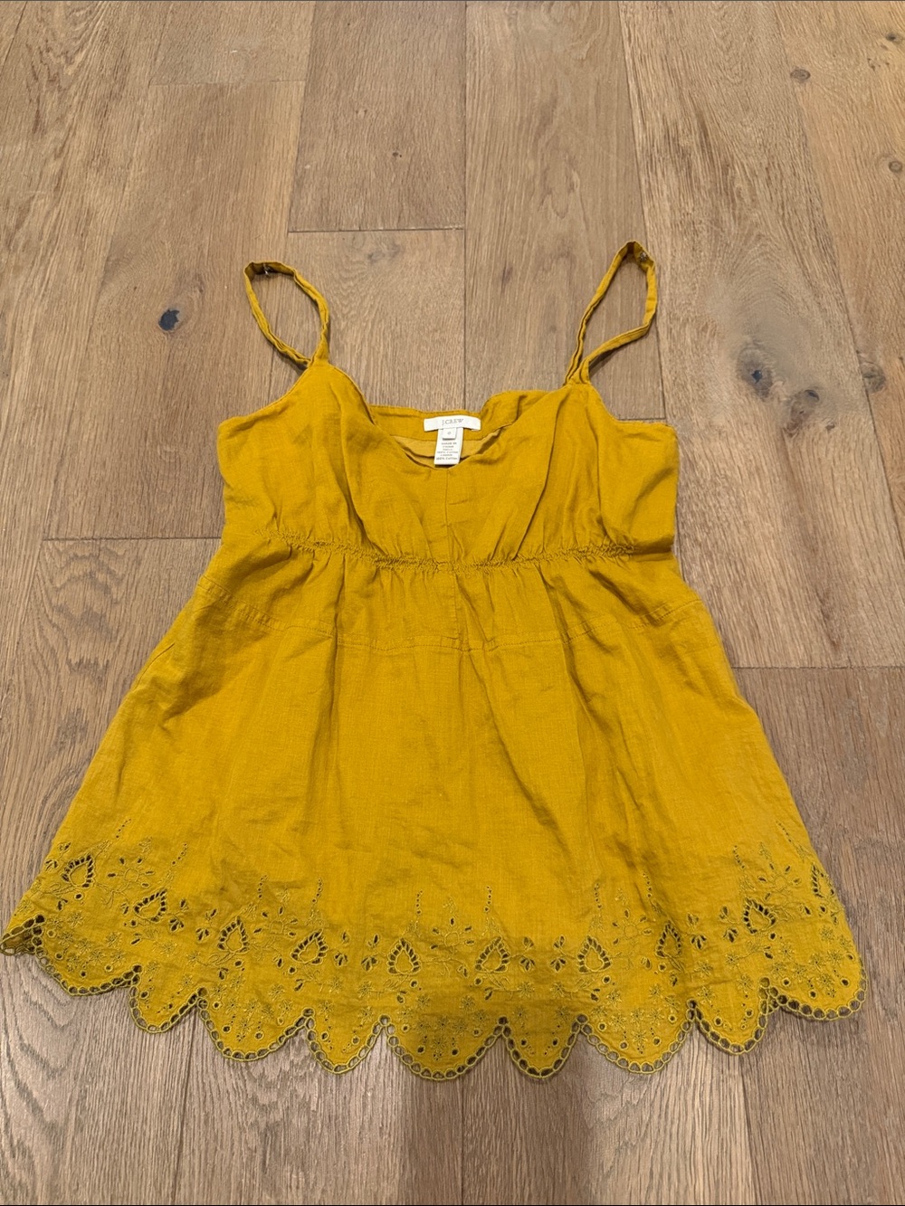 J. Crew Goldenrod Scalloped Embroidered Tank - 0